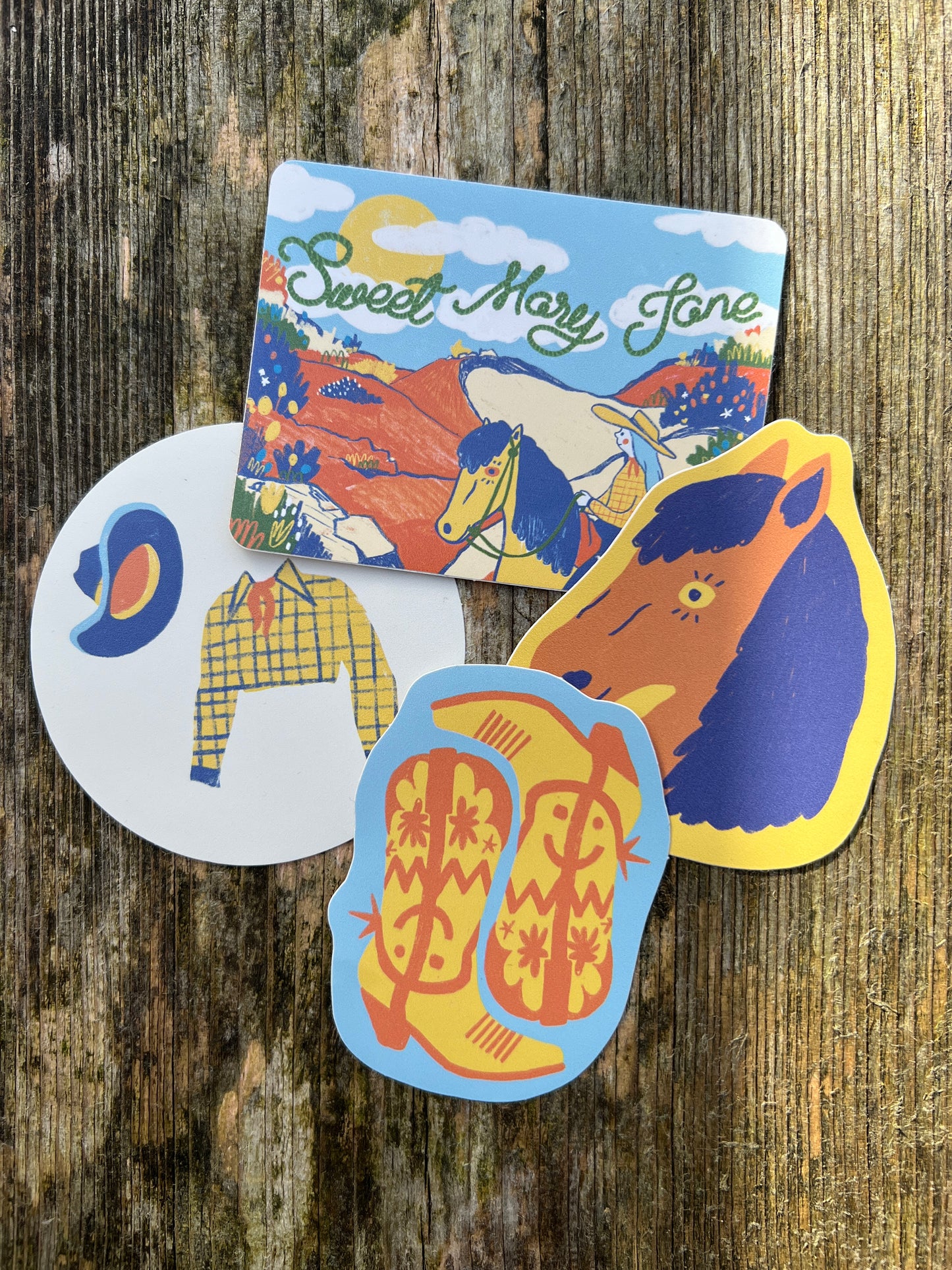Happy Cowboy Boots Vinyl Sticker
