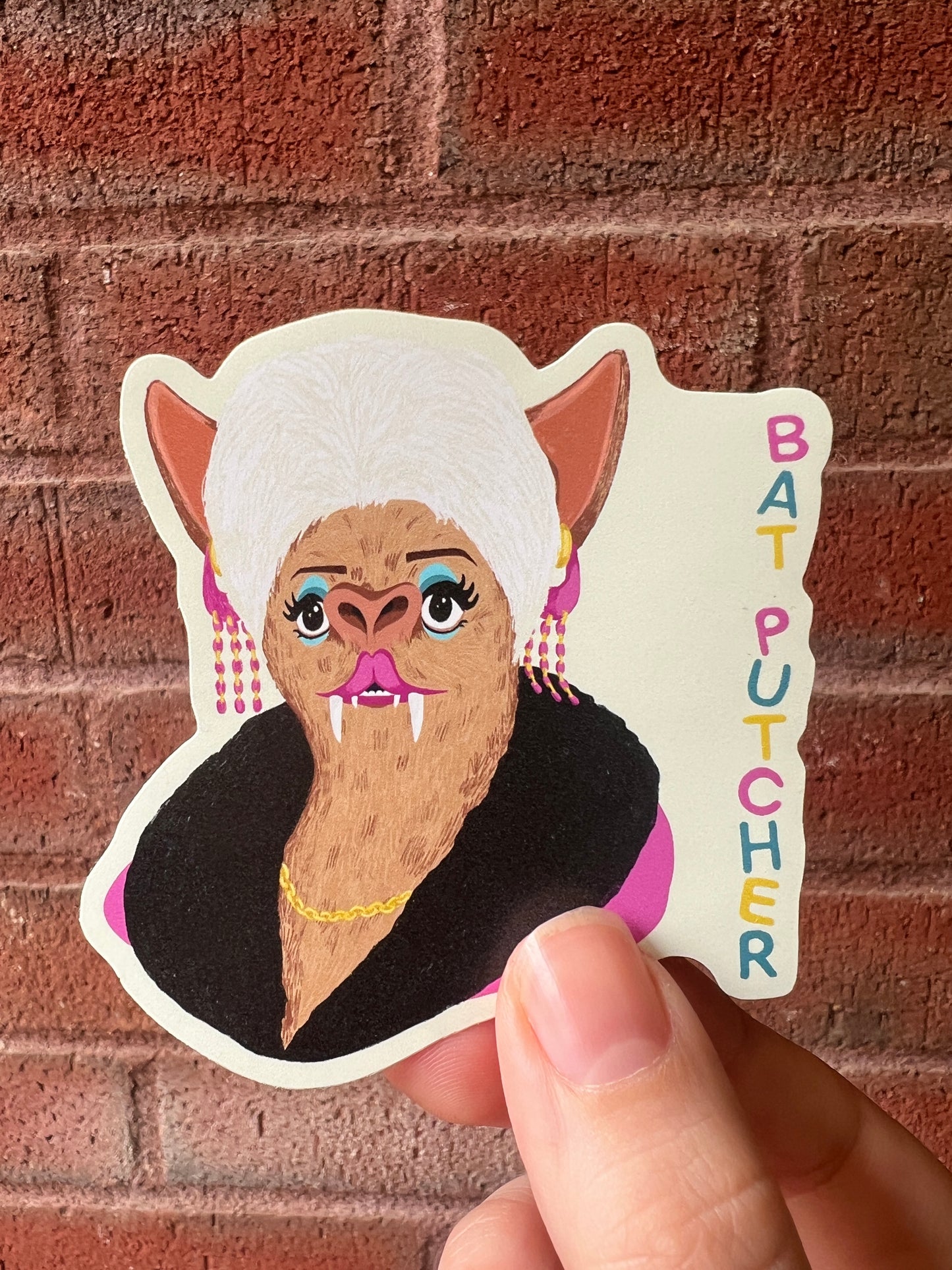 Pat Butcher / Bat Putcher 2 matt vinyl sticker