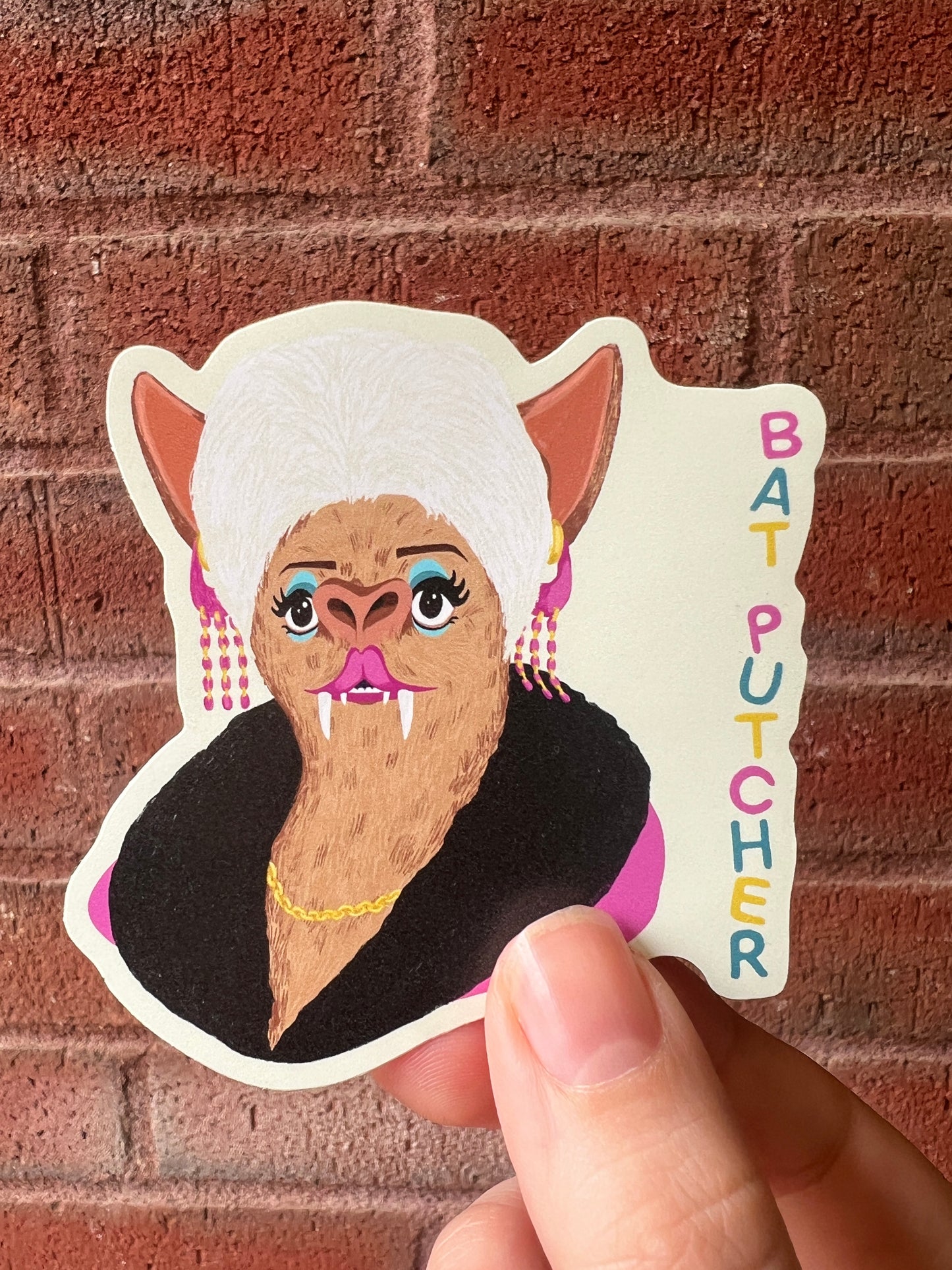 Pat Butcher / Bat Putcher 2 matt vinyl sticker
