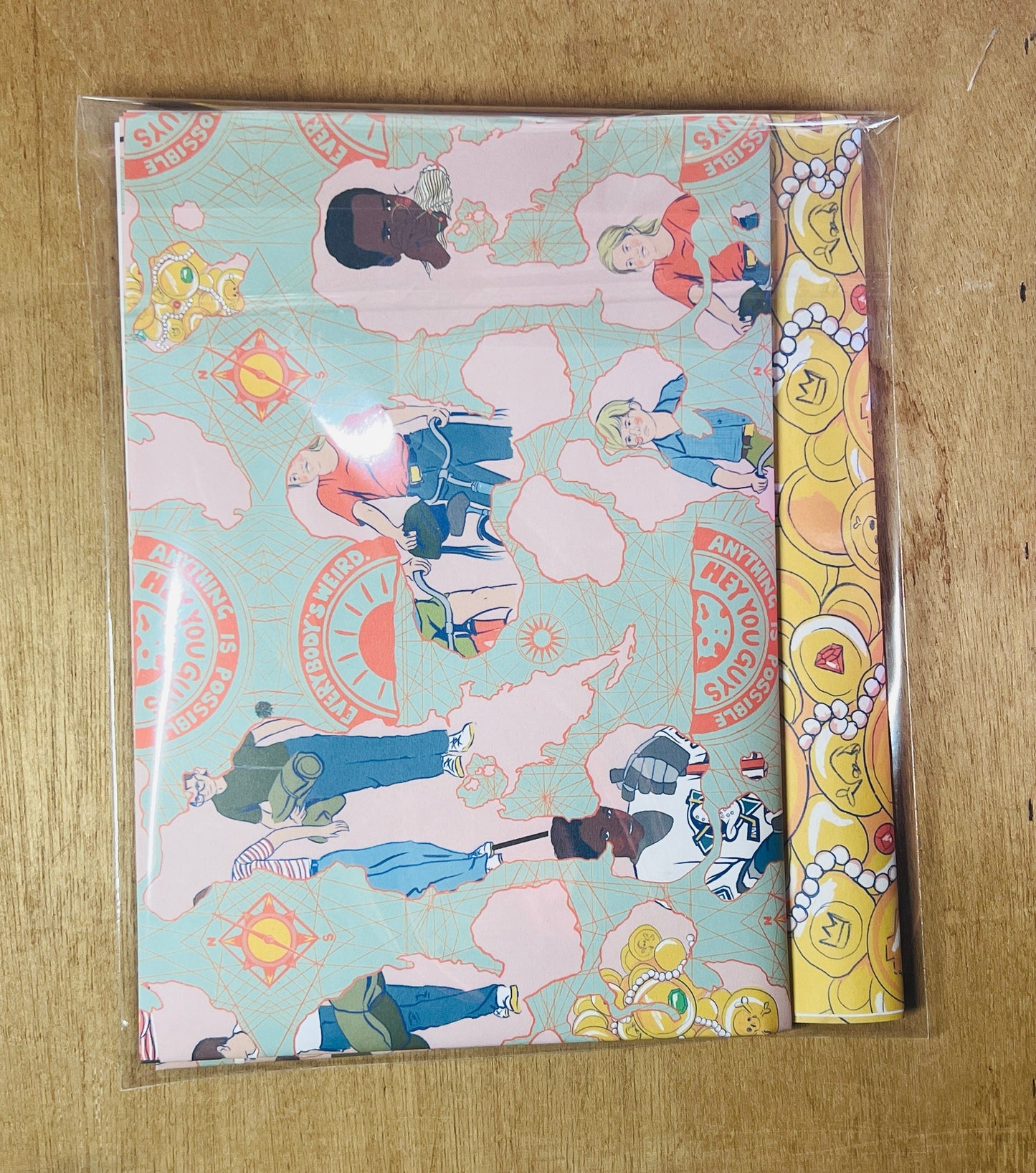 Gift wrapping paper set 2 piece 80s 90s Movie nostalgia Goonies, Stand by me, Hook, My Girls, Mighty Ducks, E.T, treasure!