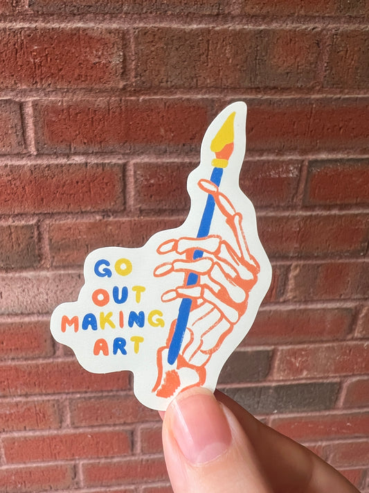 Go Out Making Art Vinyl Sticker