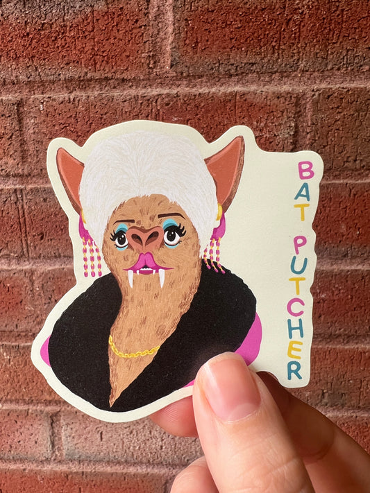 Pat Butcher / Bat Putcher 2 matt vinyl sticker