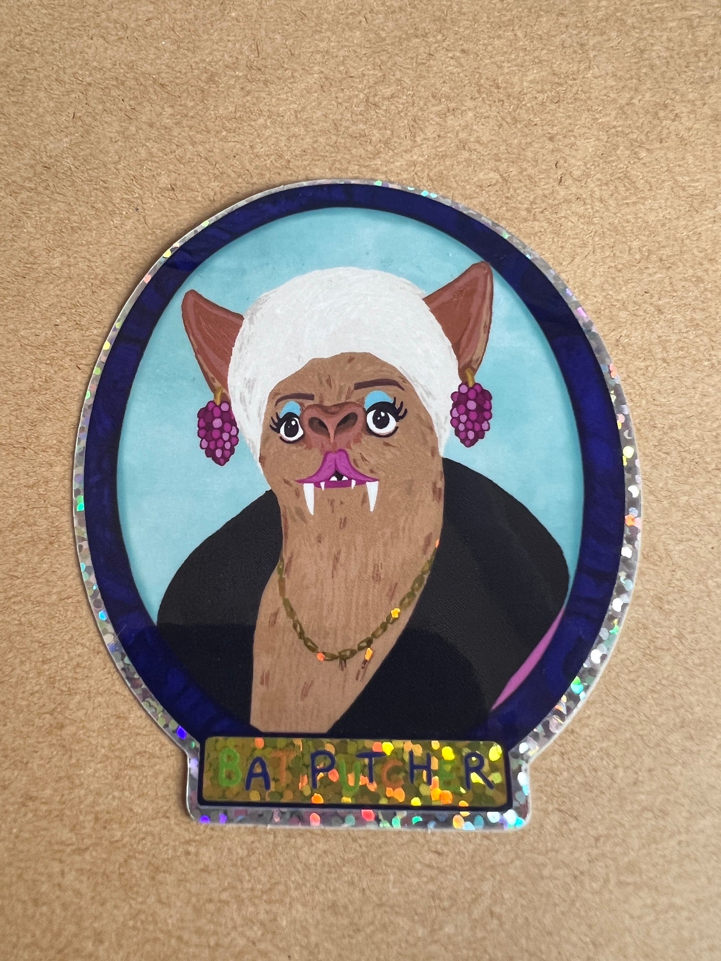 Pat Butcher / Bat Putcher glitter vinyl sticker